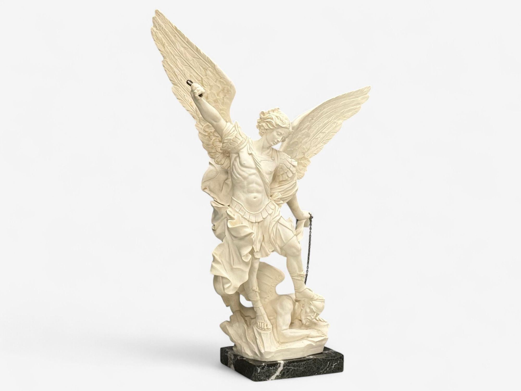 Statue of Saint Michael the Archangel, Composite, Marble Base, Italy, 20th c.

A composite state of satin Michael the Archangel on a black marble base. Signed illegibly.

Composite, Marble; Italy c. 1980s

Height: 39.75 inches, Width: 30 inches,