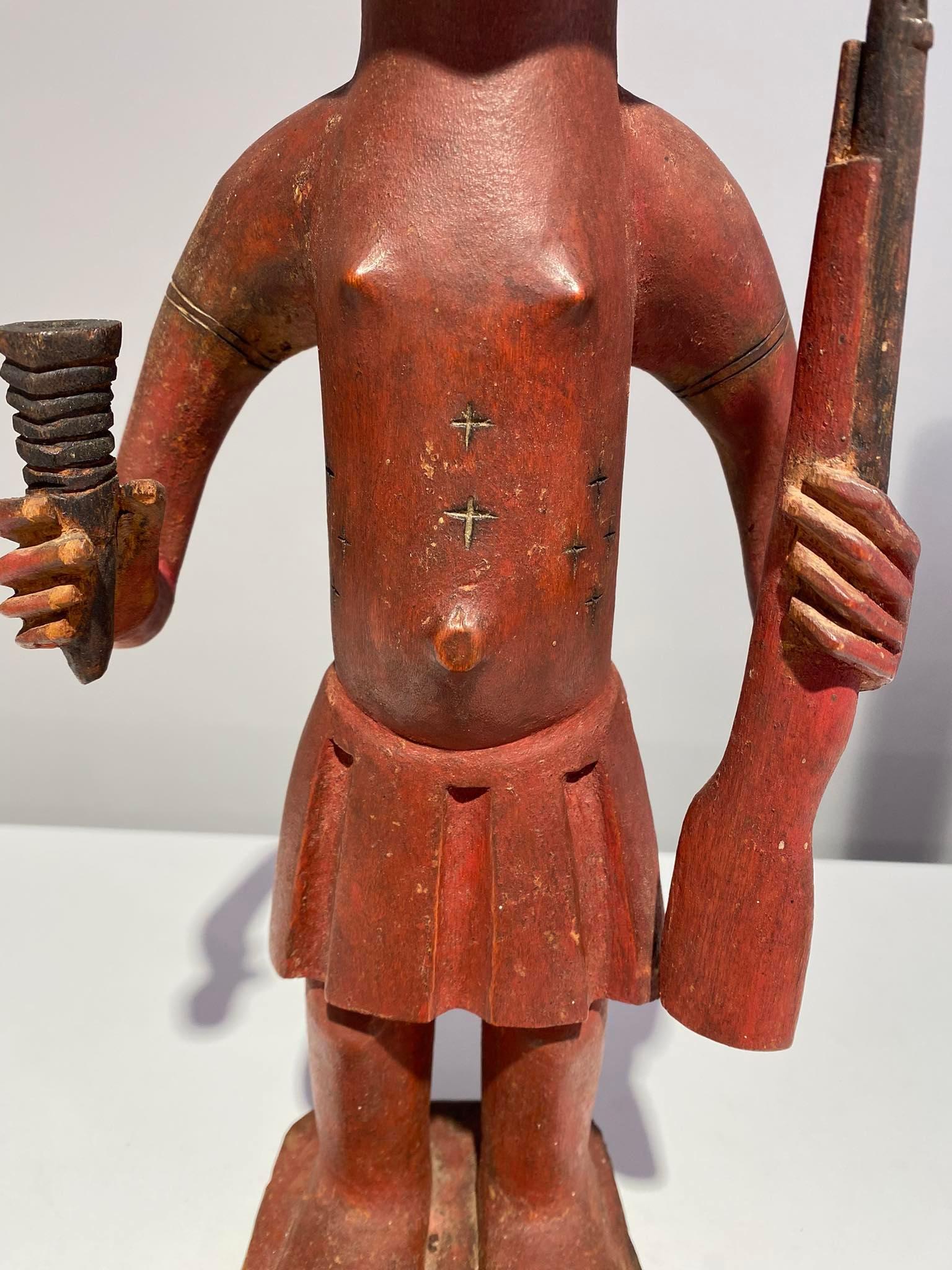 Statue des Tshokwe / Chokwe-Stammes -Dr. Kongo Afrikanische Kunst Angola - Anfang 20. (Kongolesisch) im Angebot