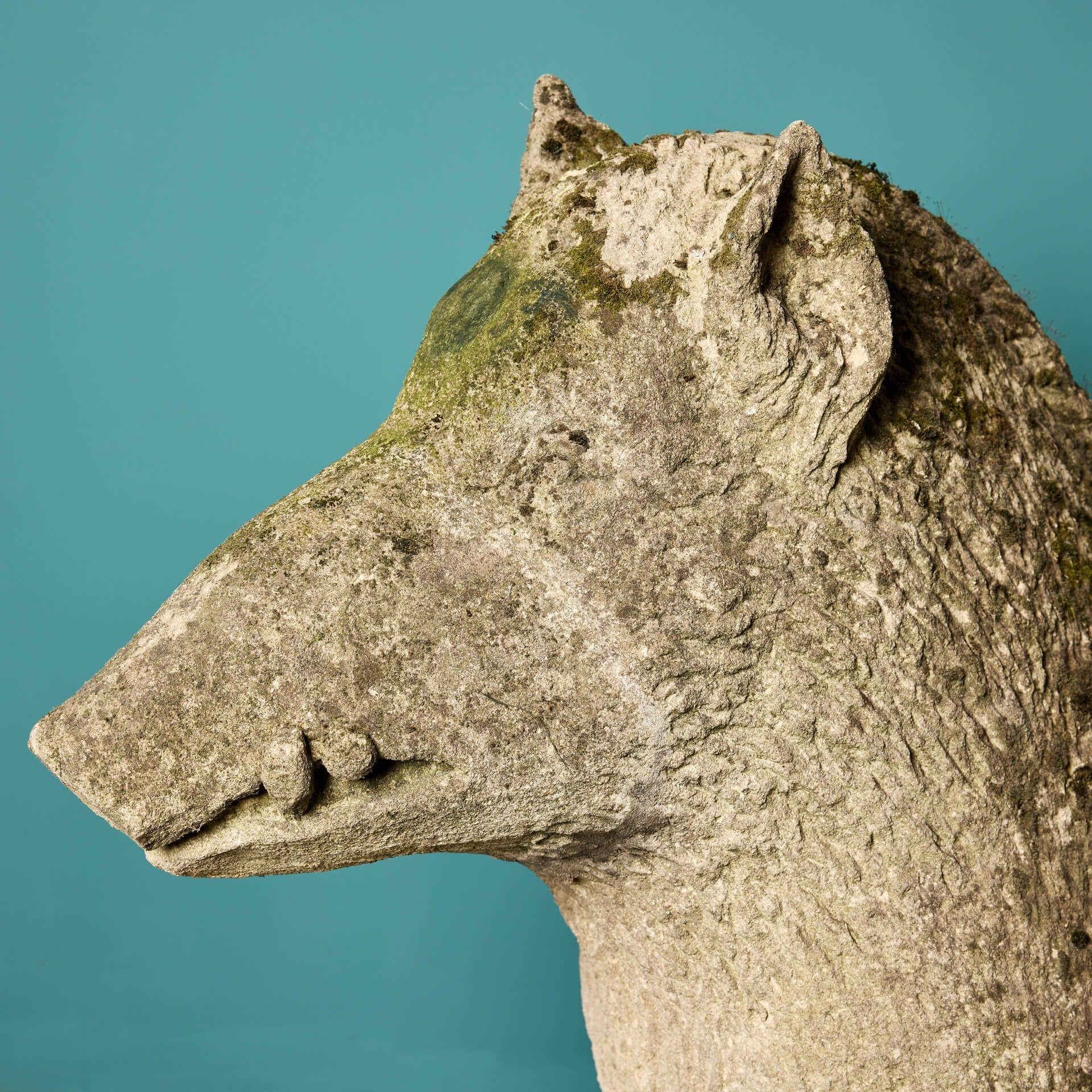 English Antique Limestone Statue of The Uffizi Boar For Sale