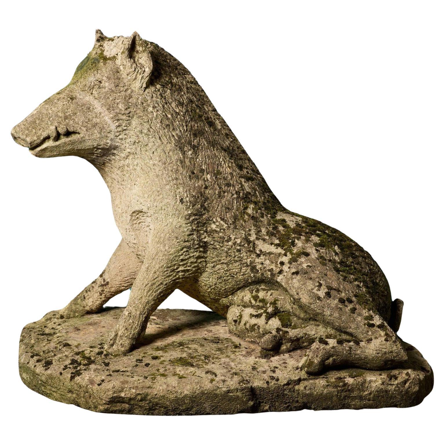Antique Limestone Statue of The Uffizi Boar For Sale