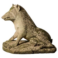 Antique Limestone Statue of The Uffizi Boar