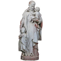 Statua Vincent de Paul in terracotta XX secolo
