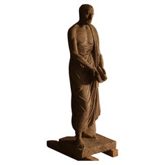 Statue sculpture life size antique old Roman Greek stone reclaimed carving decor