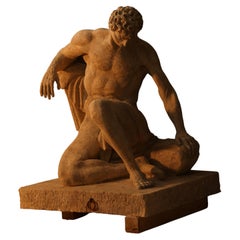 Statue sculpture life size antique old Roman Greek stone reclaimed carving decor