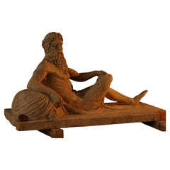 Statue sculpture life size antique old Roman Greek stone reclaimed carving decor