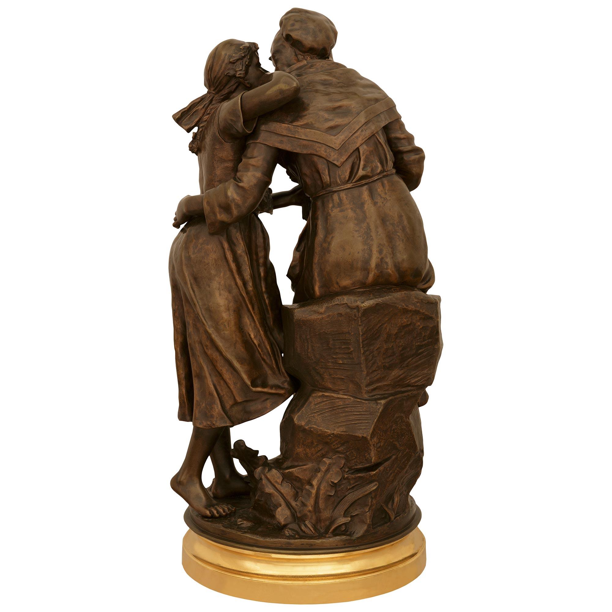 statue titled Fête de la Petite Mère, signed by Émile Nestor Joseph Carlier For Sale 3