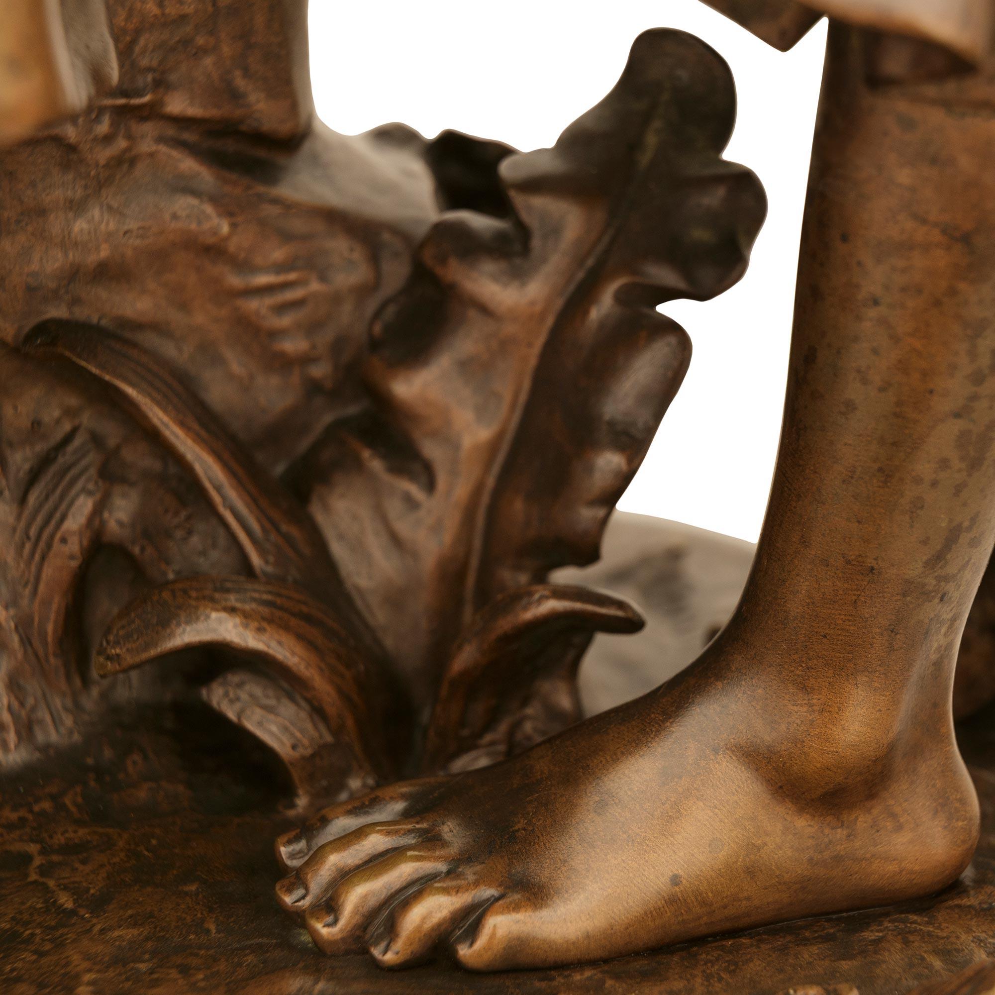 statue titled Fête de la Petite Mère, signed by Émile Nestor Joseph Carlier For Sale 1