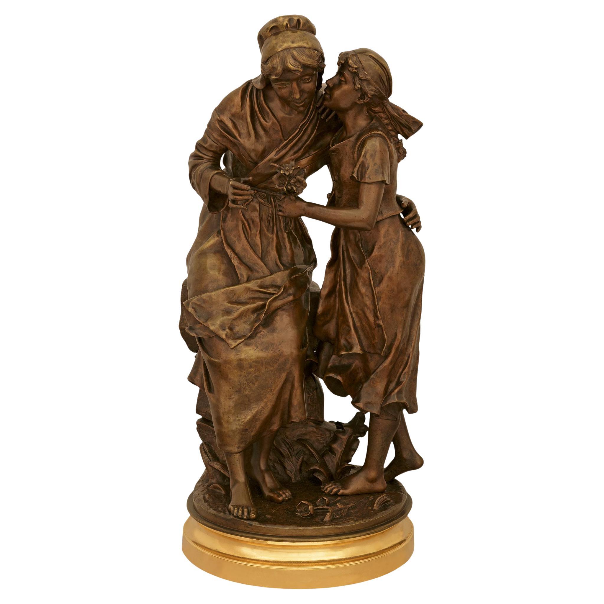 statue titled Fête de la Petite Mère, signed by Émile Nestor Joseph Carlier For Sale