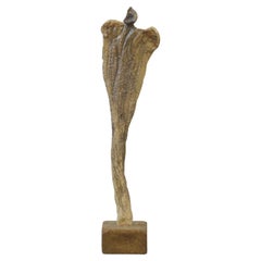 Statue/totem en Raku abstrait 1960's