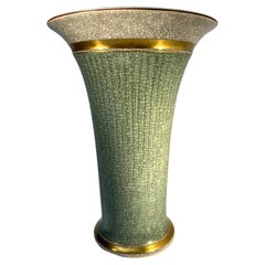 Vaso statuario svasato Thorkild Olsen, Royal Copenhagen Green Crackle #2673