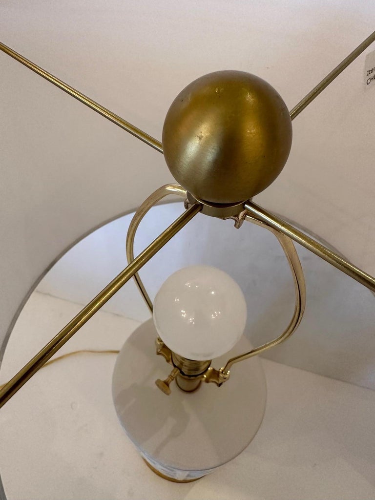 Statuesque Large Contemporary Columnar White Ceramic Lamps For Sale at