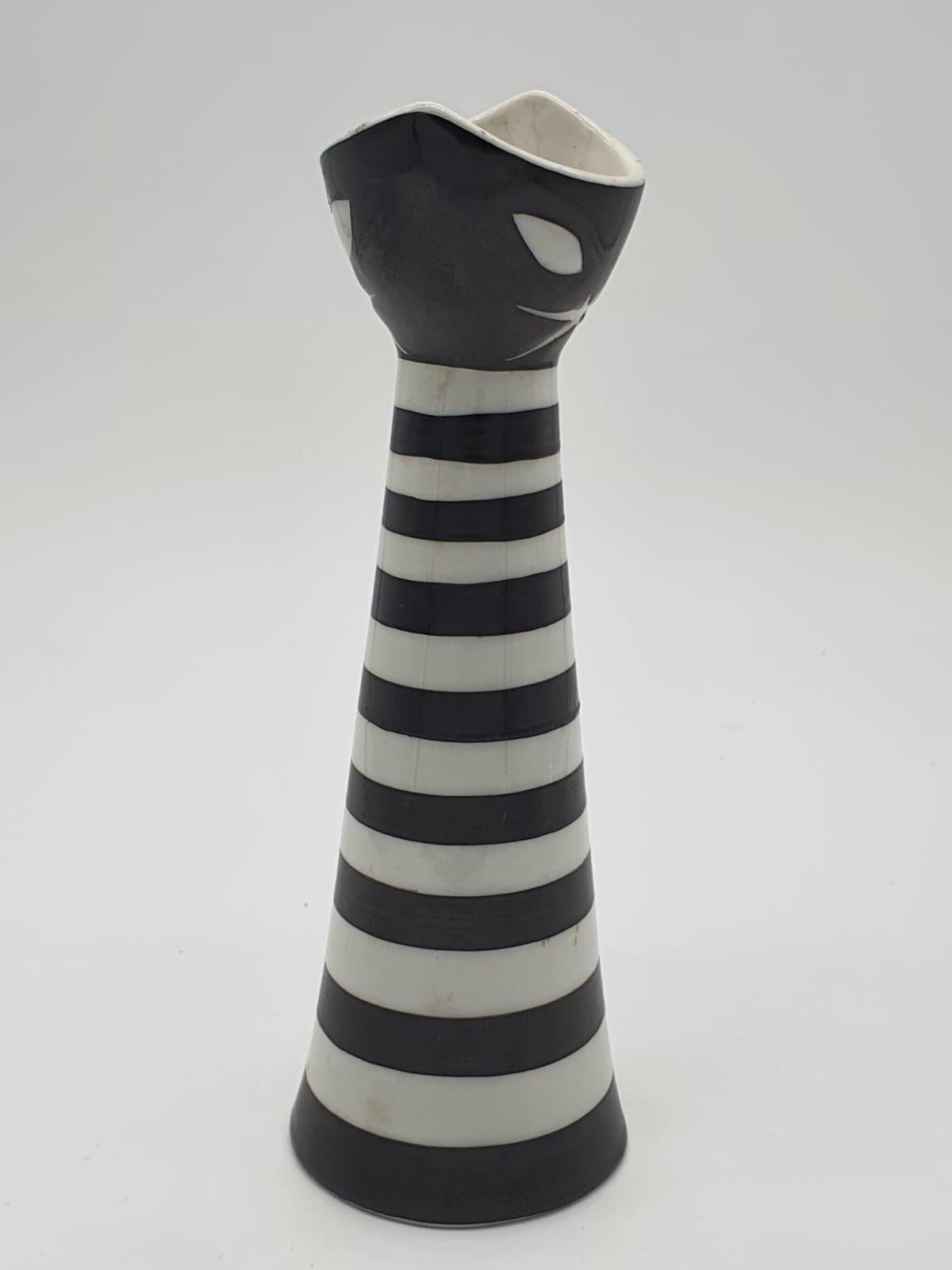 Hungarian Statuette Cat by Janos Torok for Zsolnay, 1960