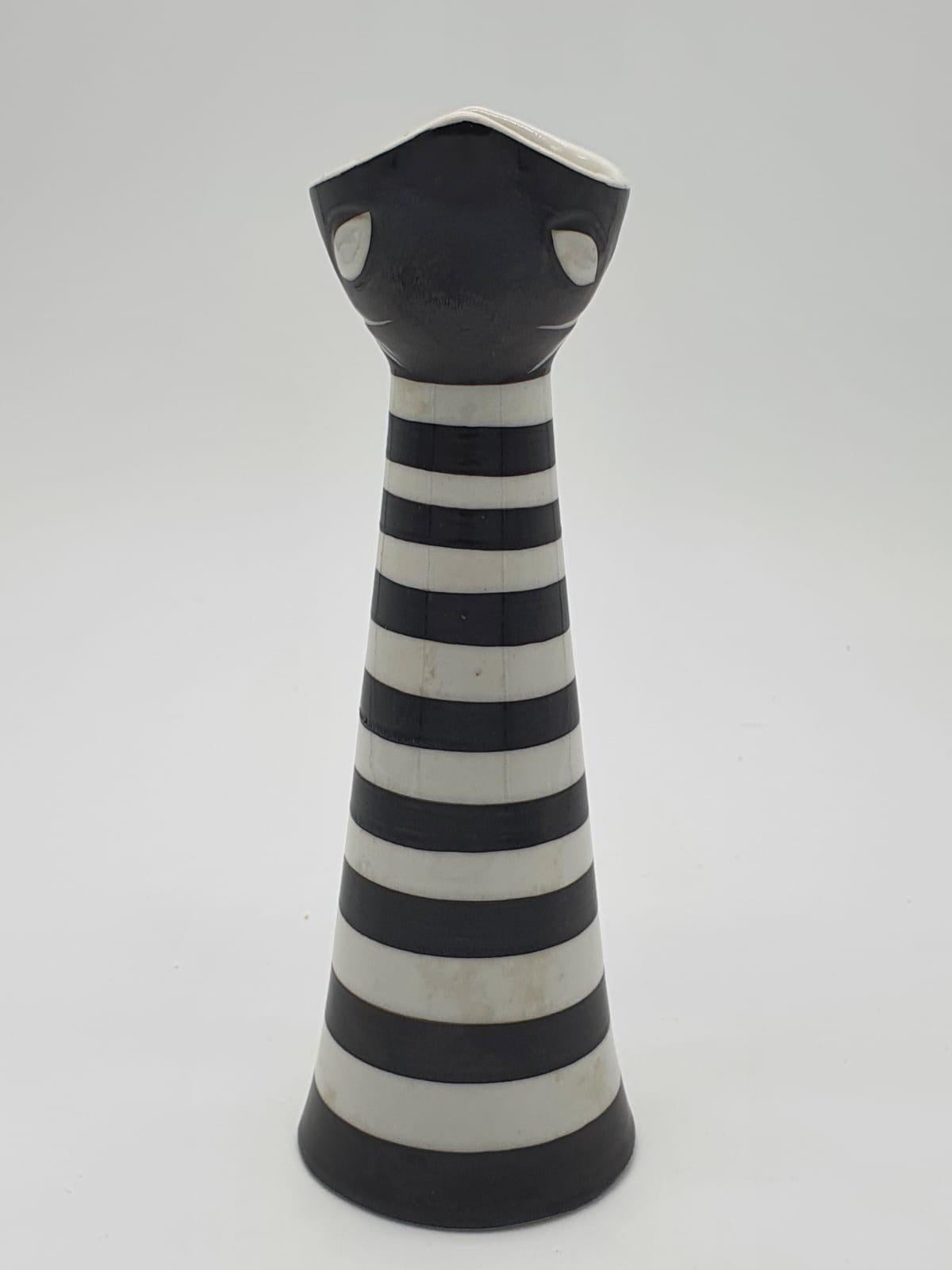 Hand-Painted Statuette Cat by Janos Torok for Zsolnay, 1960