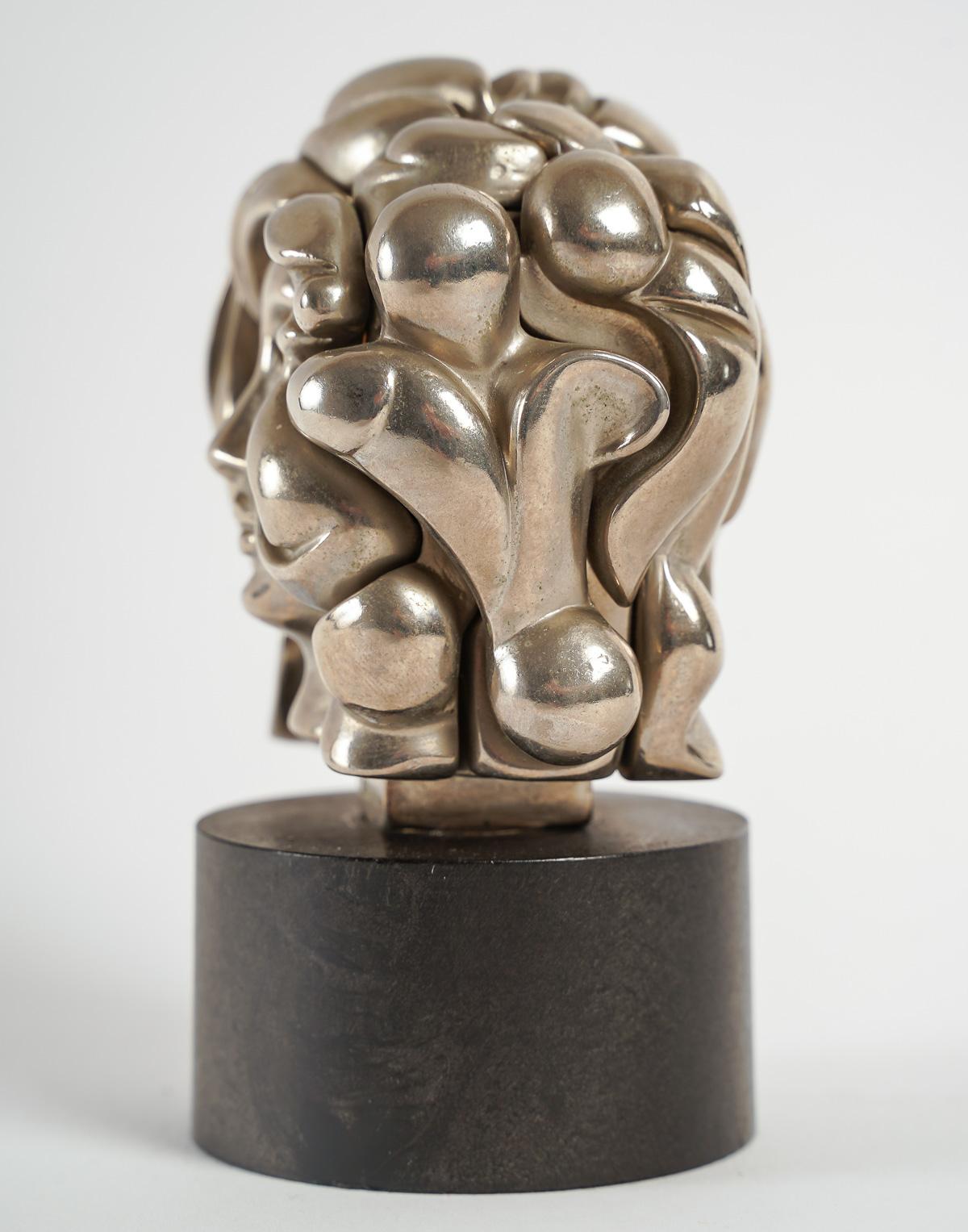 Statuette by Miguel Berrocal, Head of a Woman In Good Condition For Sale In Saint-Ouen, FR