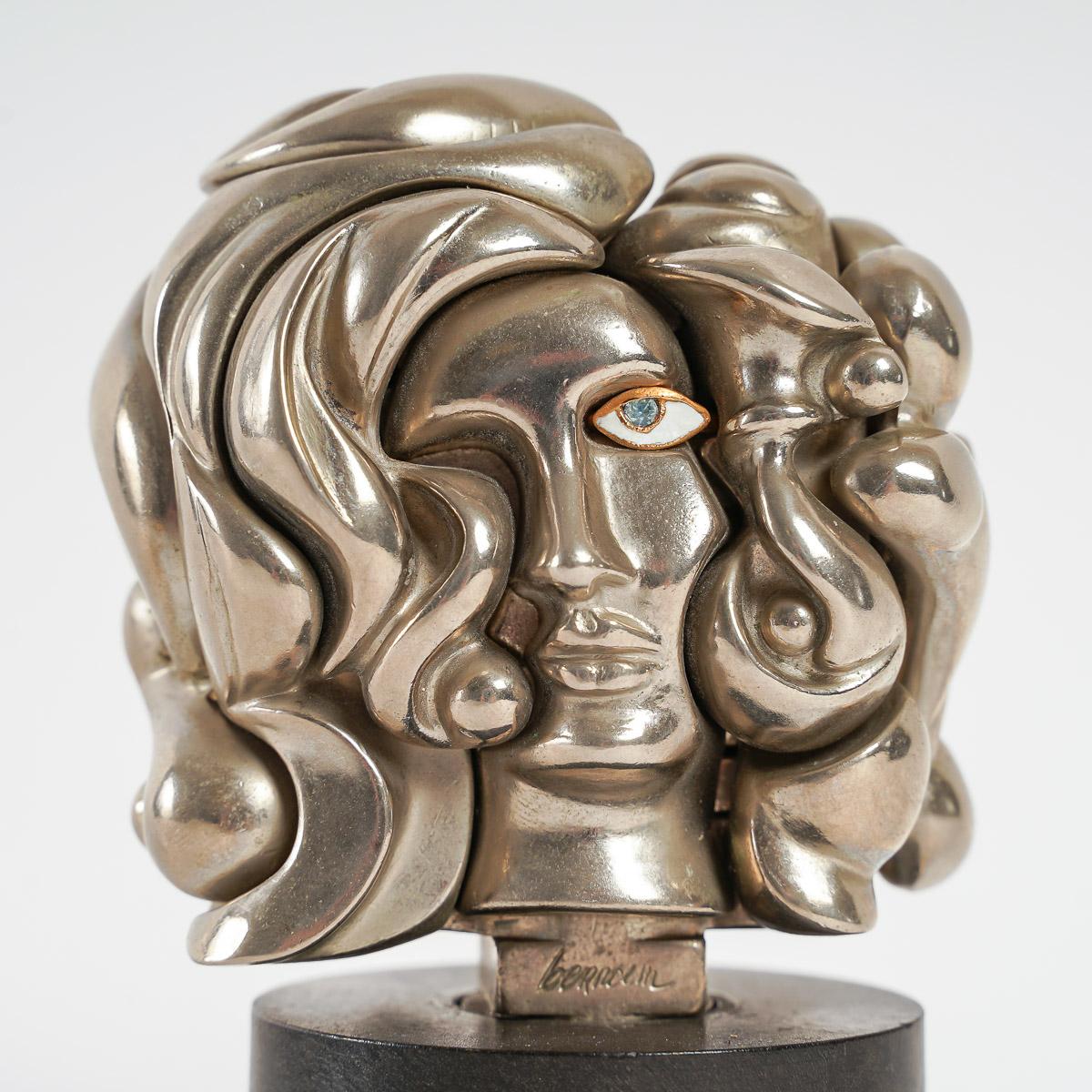 Metal Statuette by Miguel Berrocal, Head of a Woman For Sale