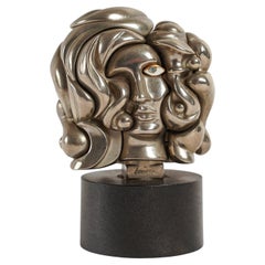Vintage Statuette by Miguel Berrocal, Head of a Woman