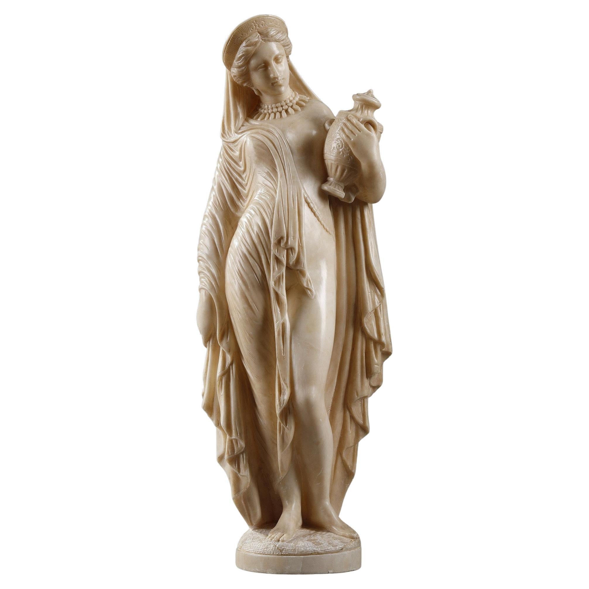 Statuette in Alabaster "Pandora" After James Pradier, Late 19th Century