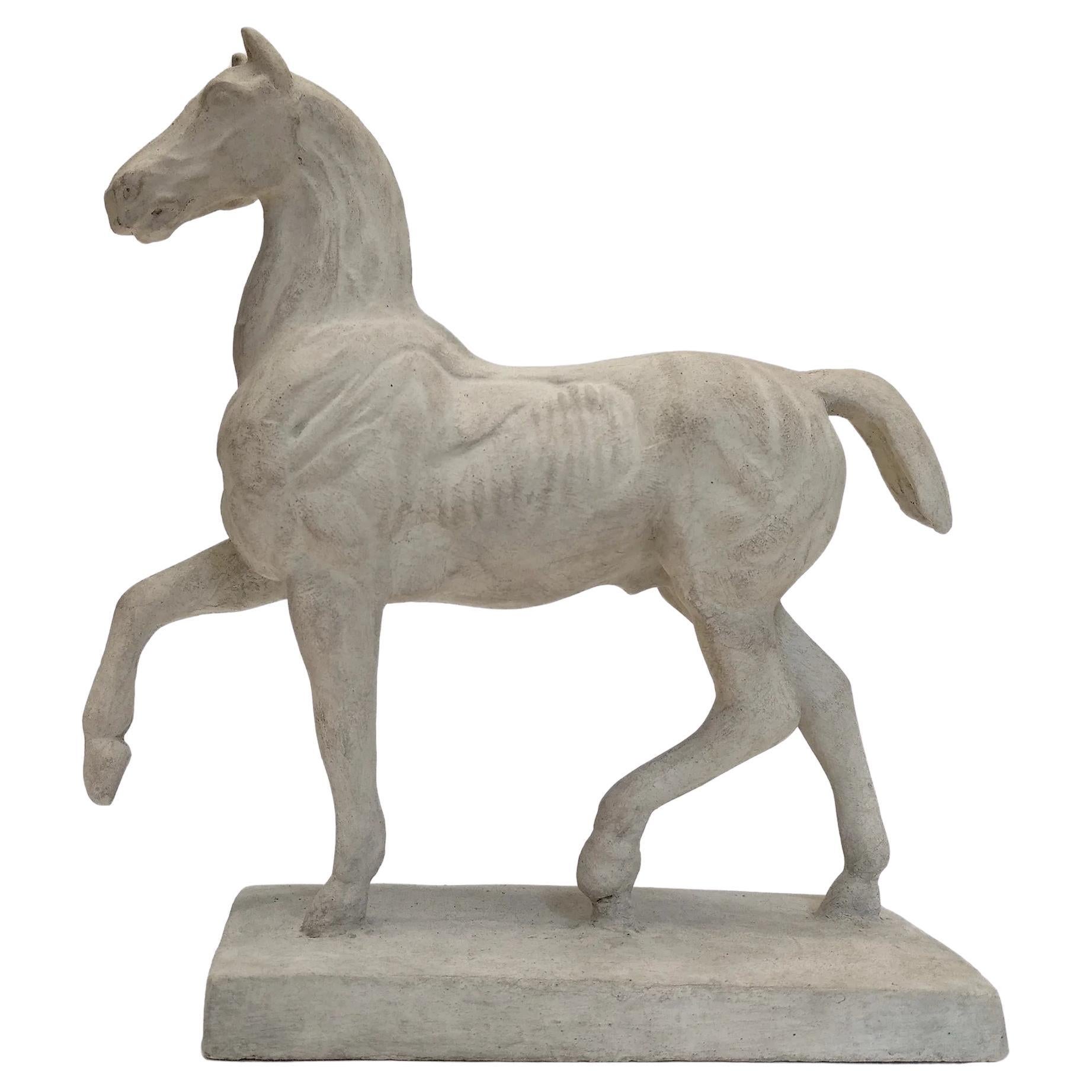 Statuette of a flayed horse after Gericault, studio plaster, France, circa 1860 For Sale