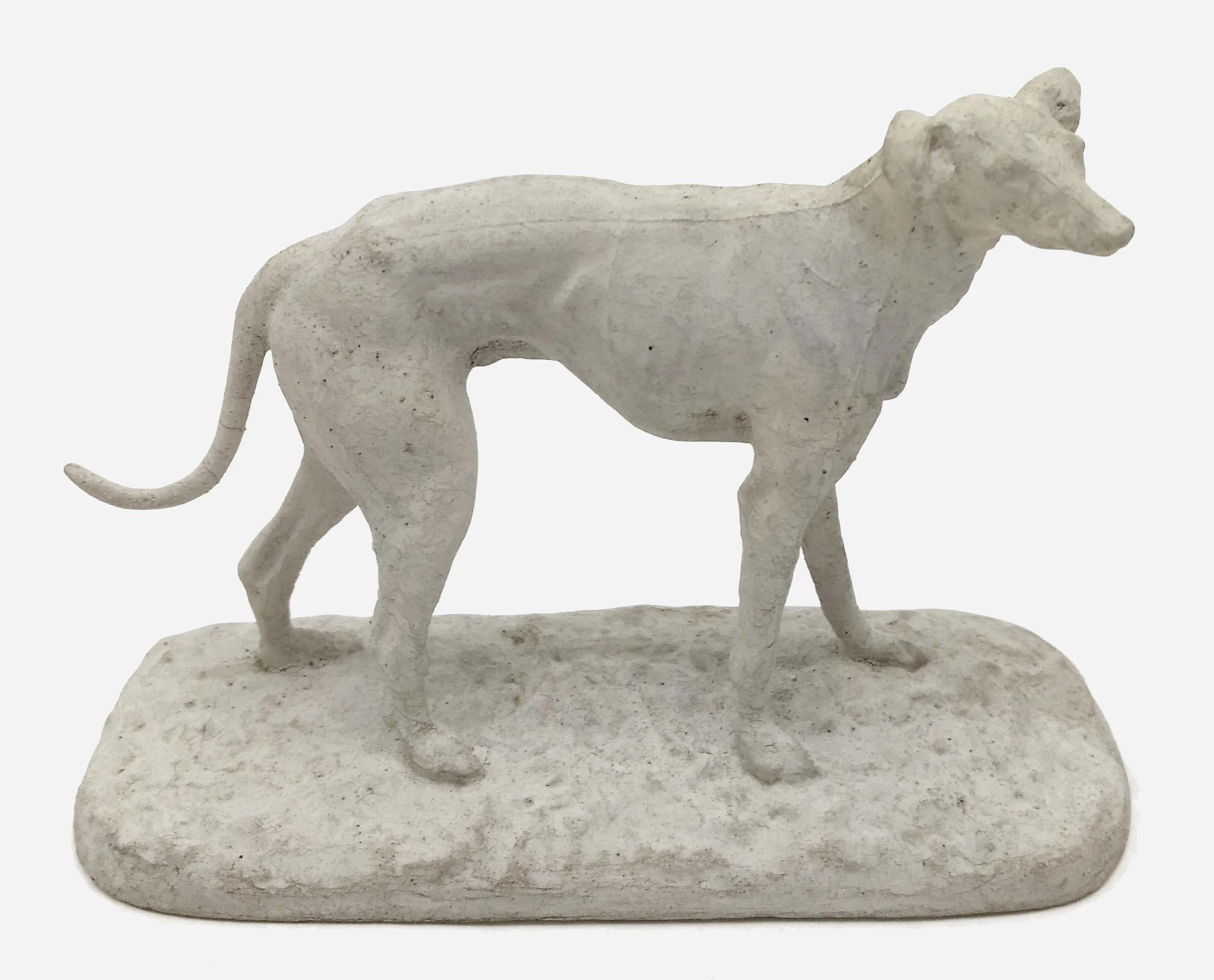 French Statuette of a greyhound in plaster by Pierre-Jules Mêne, France circa 1850 For Sale