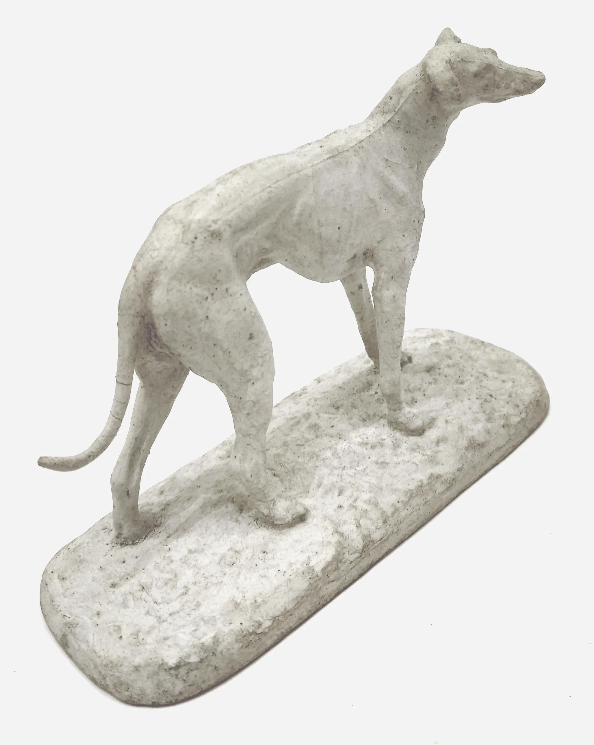 Statuette of a greyhound in plaster by Pierre-Jules Mêne, France circa 1850 For Sale 1