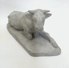 Statuette of a reclining cow, studio plaster cast France, circa 1880