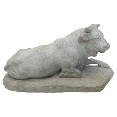 Statuette of a reclining cow, studio plaster cast France, circa 1880