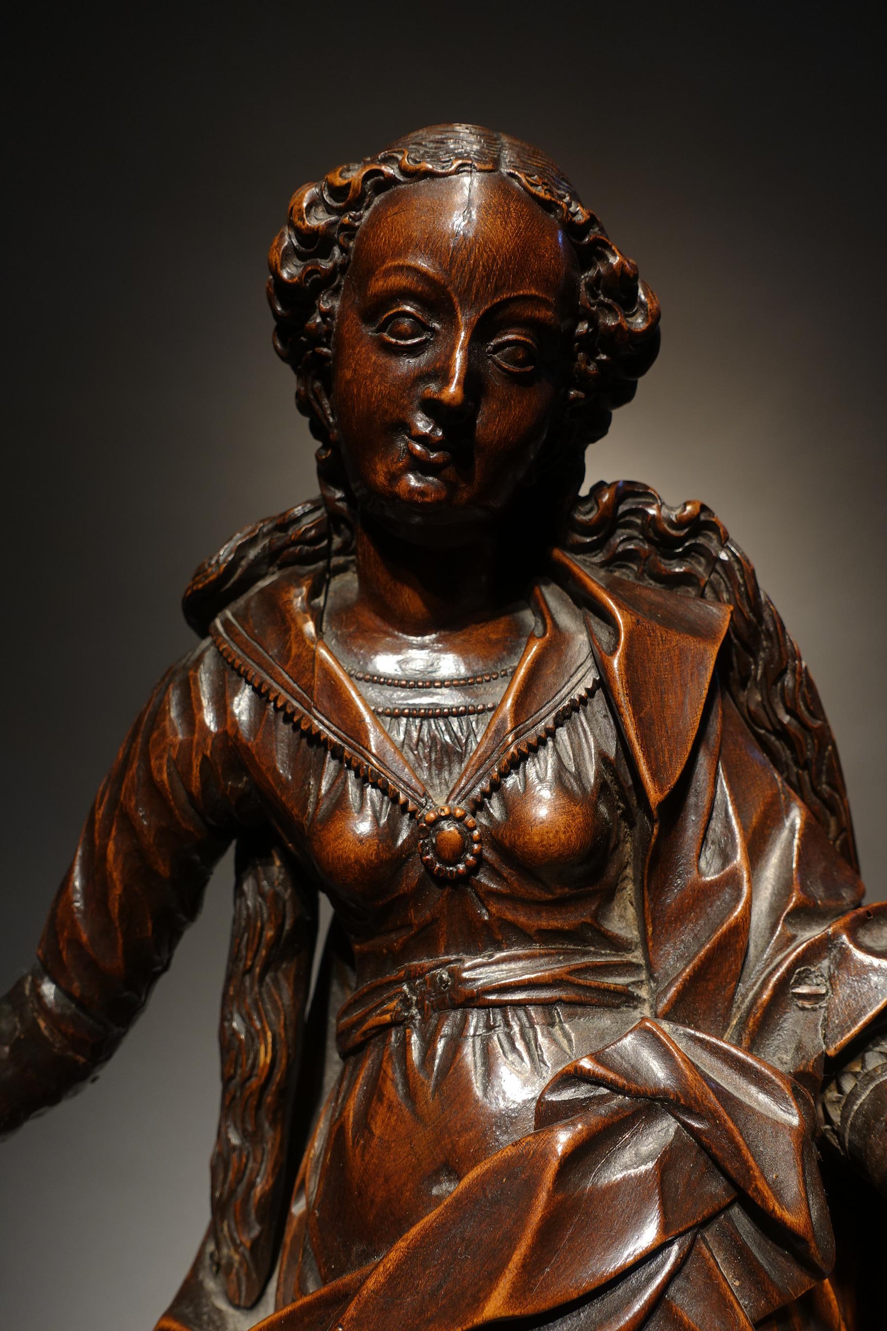 18th Century and Earlier Statuette of the Virgin, South German circa 1600 For Sale
