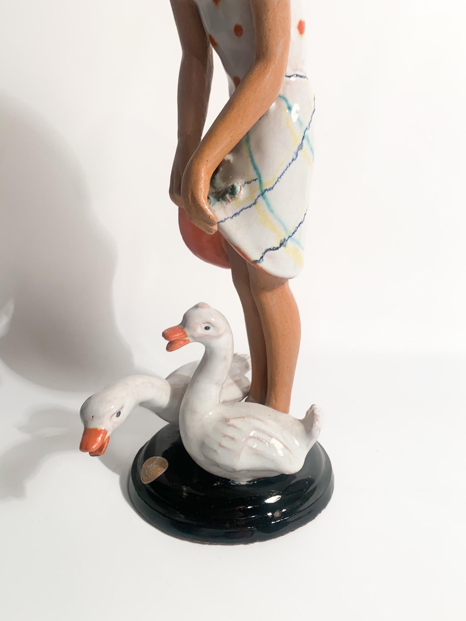 Statuina Decò di Dama in Ceramica di Brandi Anni 40 5