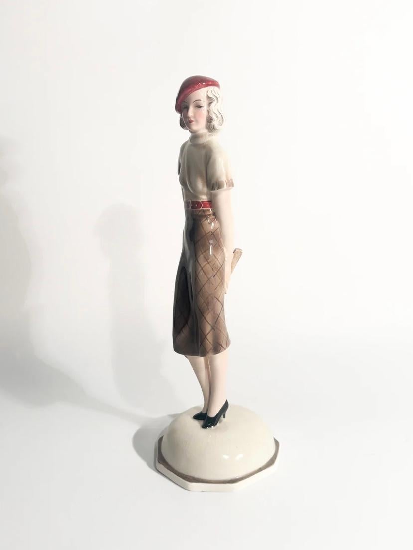 Goldscheider Estatuilla de cerámica de tenista por Stefan Dakon Años 30 en venta 6