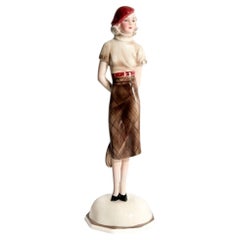Goldscheider Ceramic Statuette of Tennis Player by Stefan Dakon 1930s