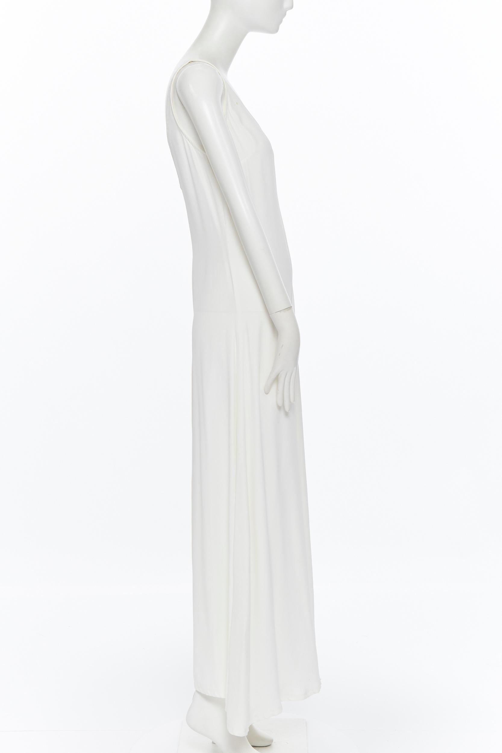 STAUD 100% viscose white V-beck dipped nback casual maxi dress XS In Fair Condition In Hong Kong, NT