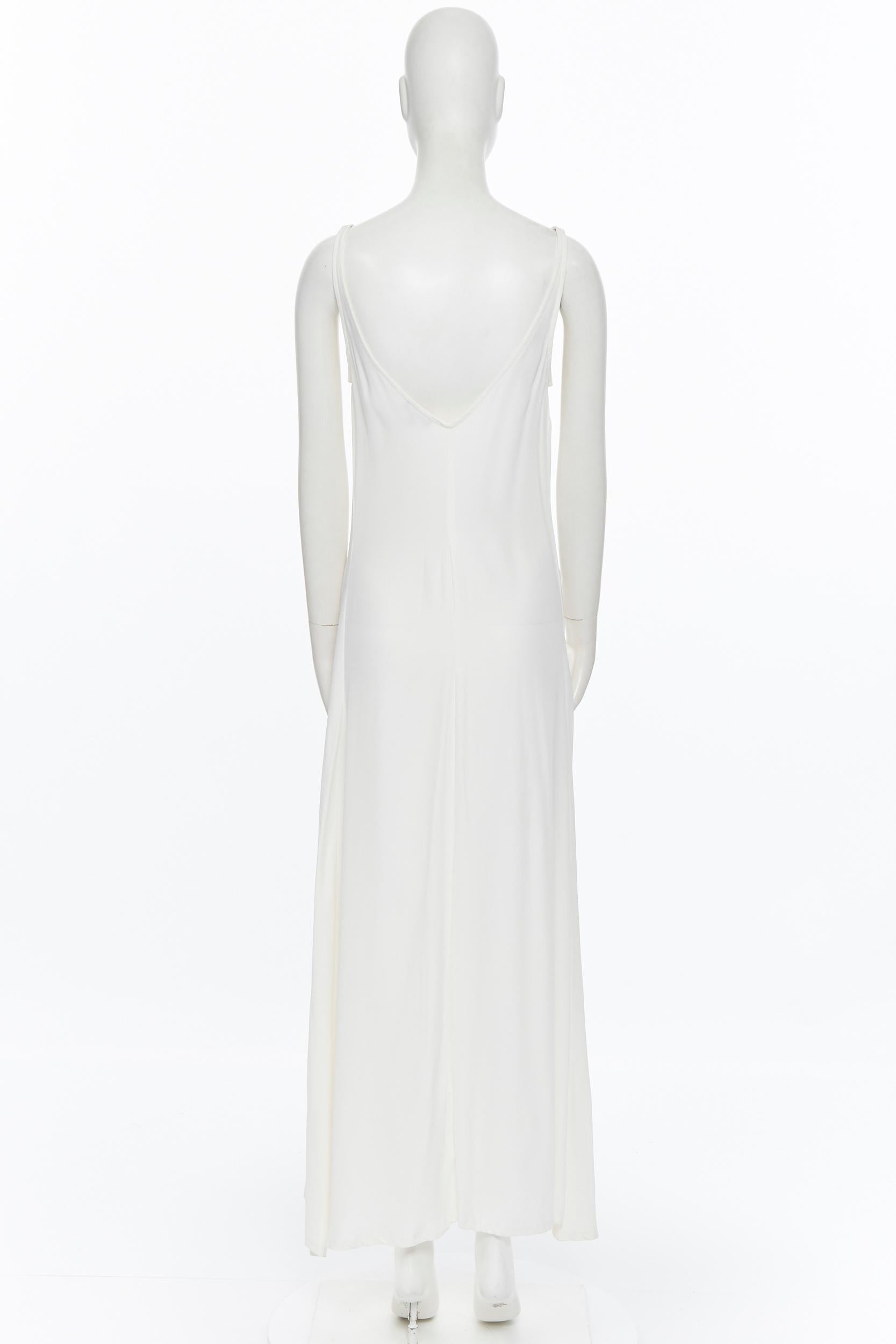 Women's STAUD 100% viscose white V-beck dipped nback casual maxi dress XS