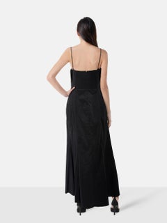 STAUD Black Maxi Ruched Back Panel Dress Size XL