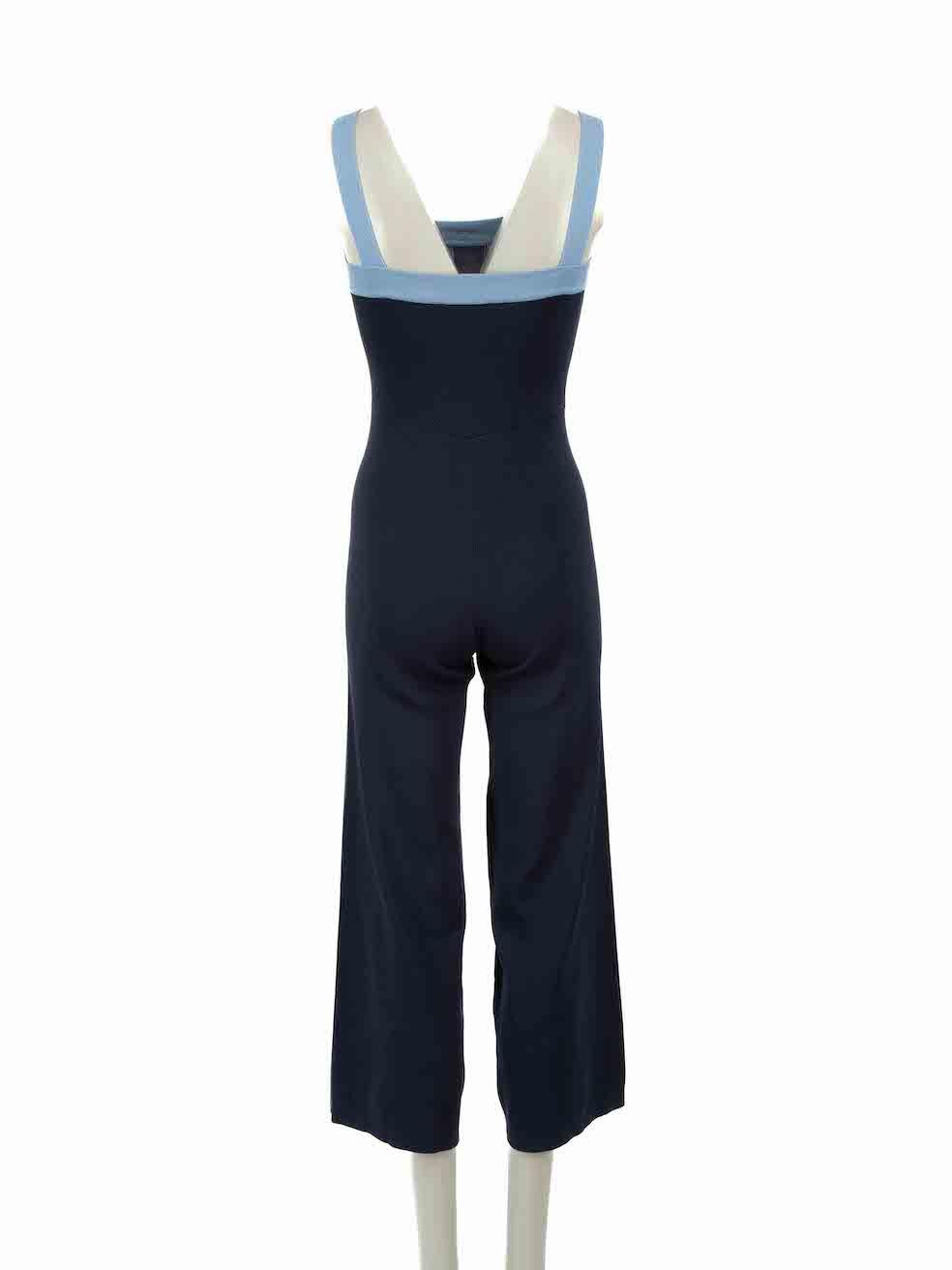 Black STAUD Blue Knitted Sleeveless Jumpsuit Size S