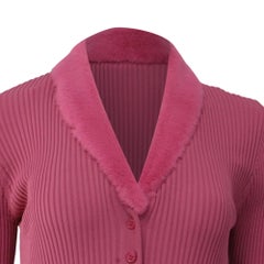 Staud Celina Ribbed-Knit Midi Dress in Pink Viscose