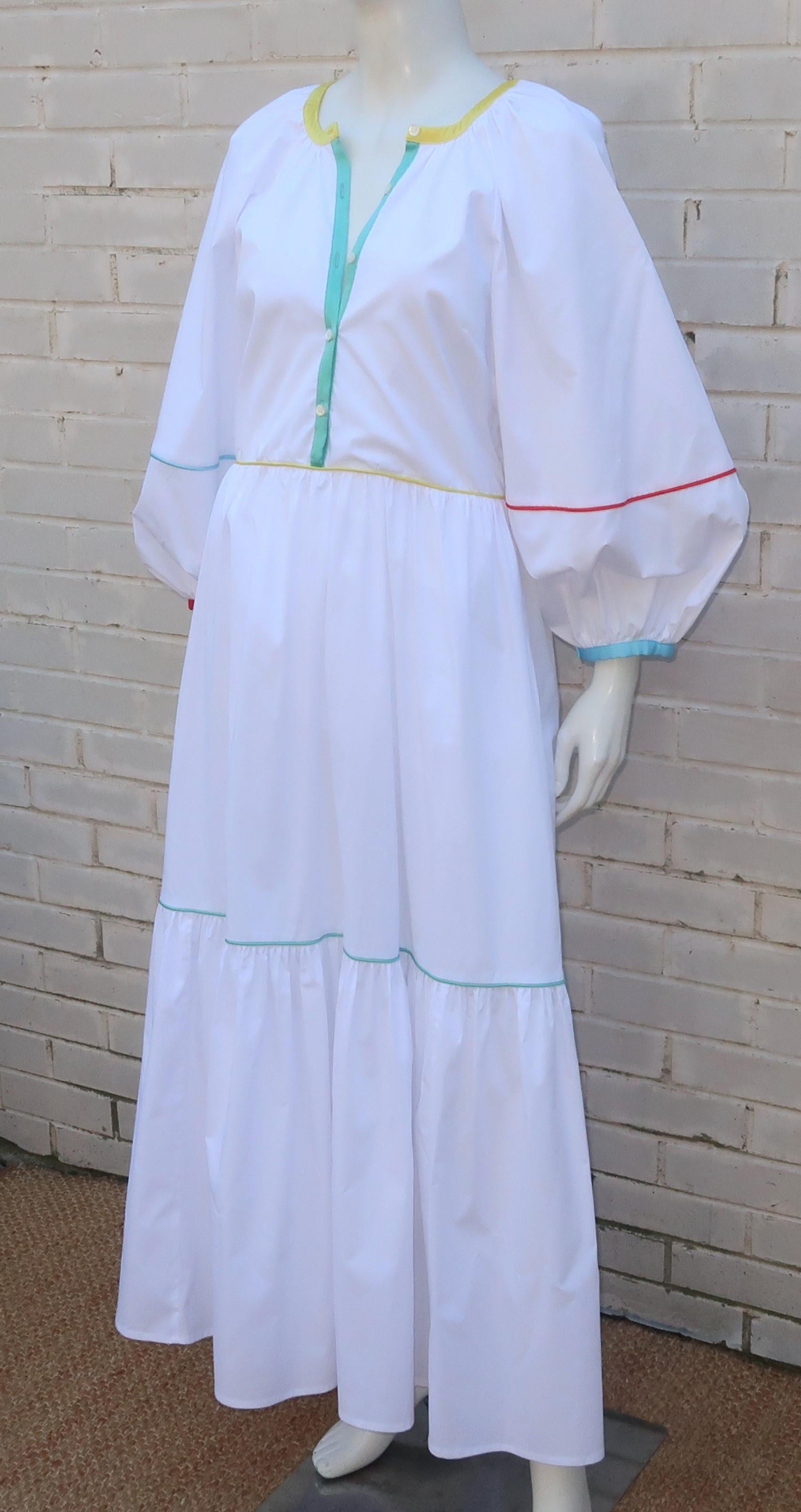 Women's Staud Cotton Peasant Maxi Dress