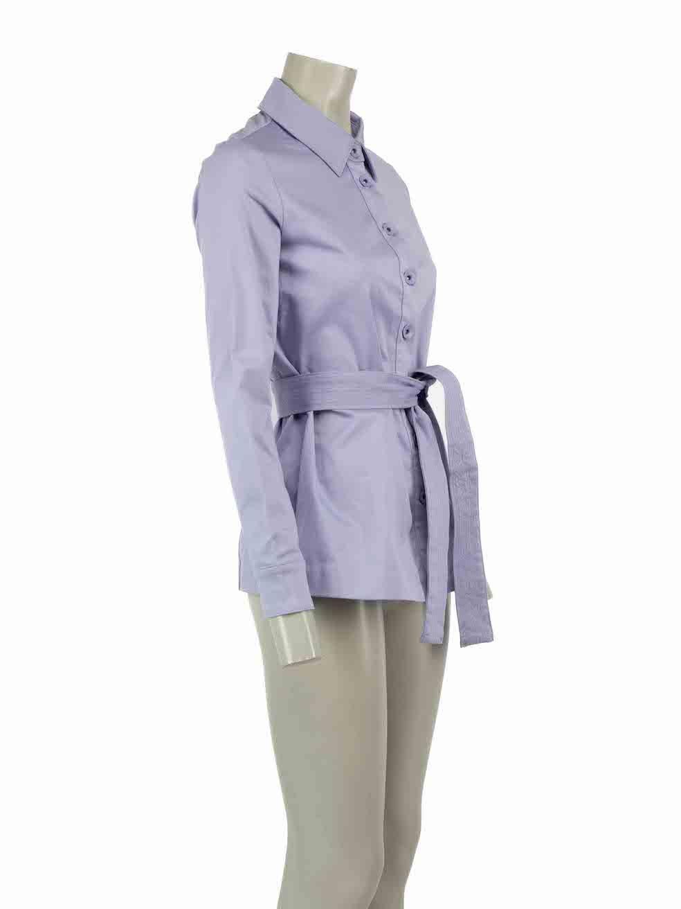 CONDITION is Never worn, with tags. No visible wear to jacket is evident on this new STAUD designer resale item.
 
 Details
 Lilac
 Cotton
 Shirt jacket
 Button up fastening
 Belted
 
 
 Made in Los Angeles
 
 Composition
 97.5% Cotton, 2.5% Lycra
