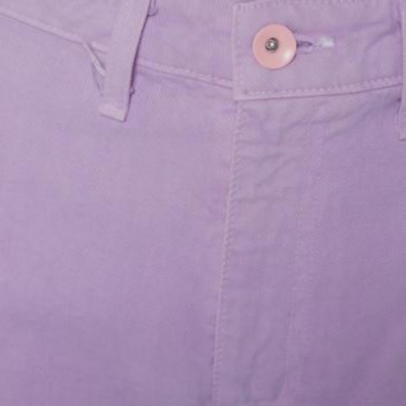 STAUD's high-rise jeans arrive in a sweet lilac hue, perfect to pair with pastel tops and clean sneakers or chic sandals. The comfortable pants feature belt loops on the waistband, front button-zip closure, and contrasting pockets at the back.
