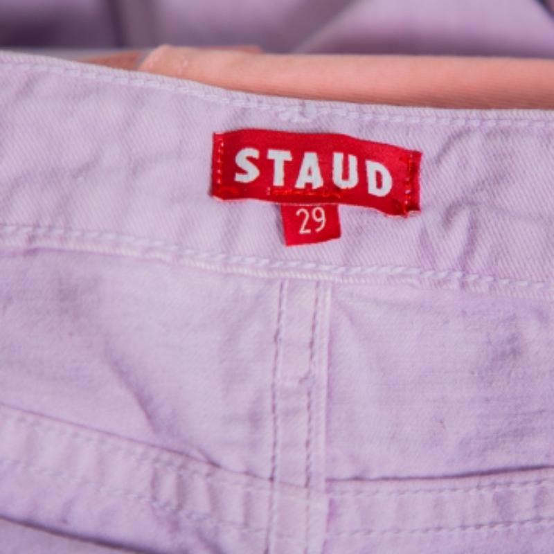 Purple STAUD Lilac Denim Contrast Pocket Detail High Rise Jeans M For Sale