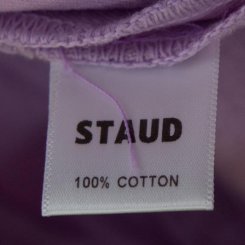 STAUD Lilac Denim Contrast Pocket Detail High Rise Jeans M In Good Condition For Sale In Dubai, Al Qouz 2