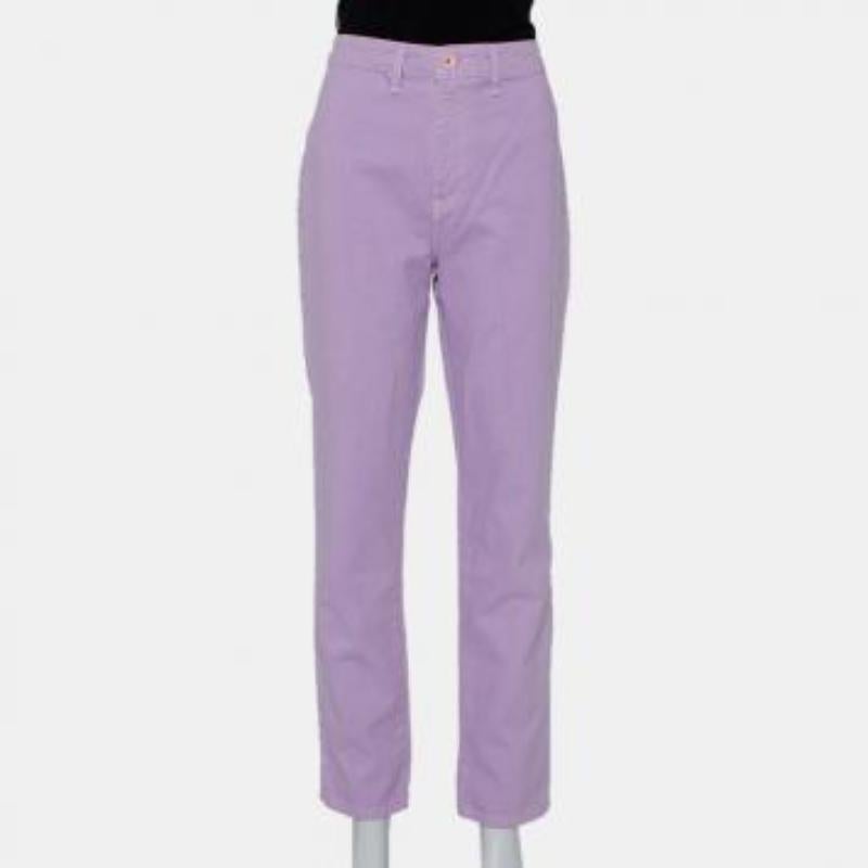 STAUD Lilac Denim Contrast Pocket Detail High Rise Jeans M For Sale 4