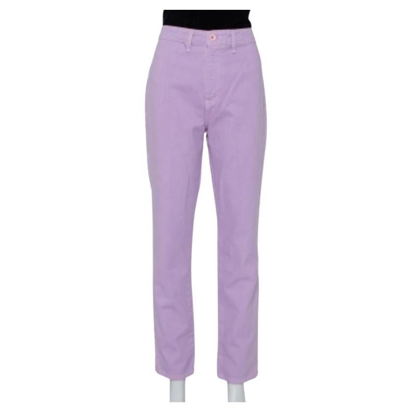 STAUD Lilac Denim Contrast Pocket Detail High Rise Jeans M For Sale