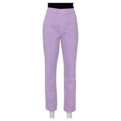 STAUD Lilac Denim Contrast Pocket Detail High Rise Jeans M