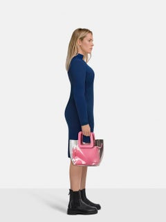 STAUD Pink Leather & PVC Mini Shirley Handbag