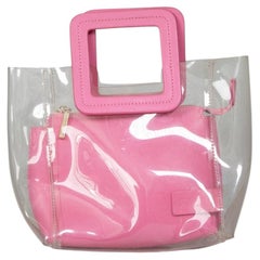 STAUD Pink Leather & PVC Mini Shirley Handbag