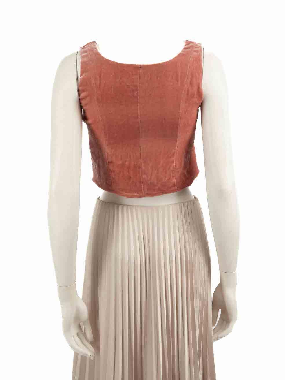 Beige STAUD Pink Velvet Sleeveless Top Size XS For Sale