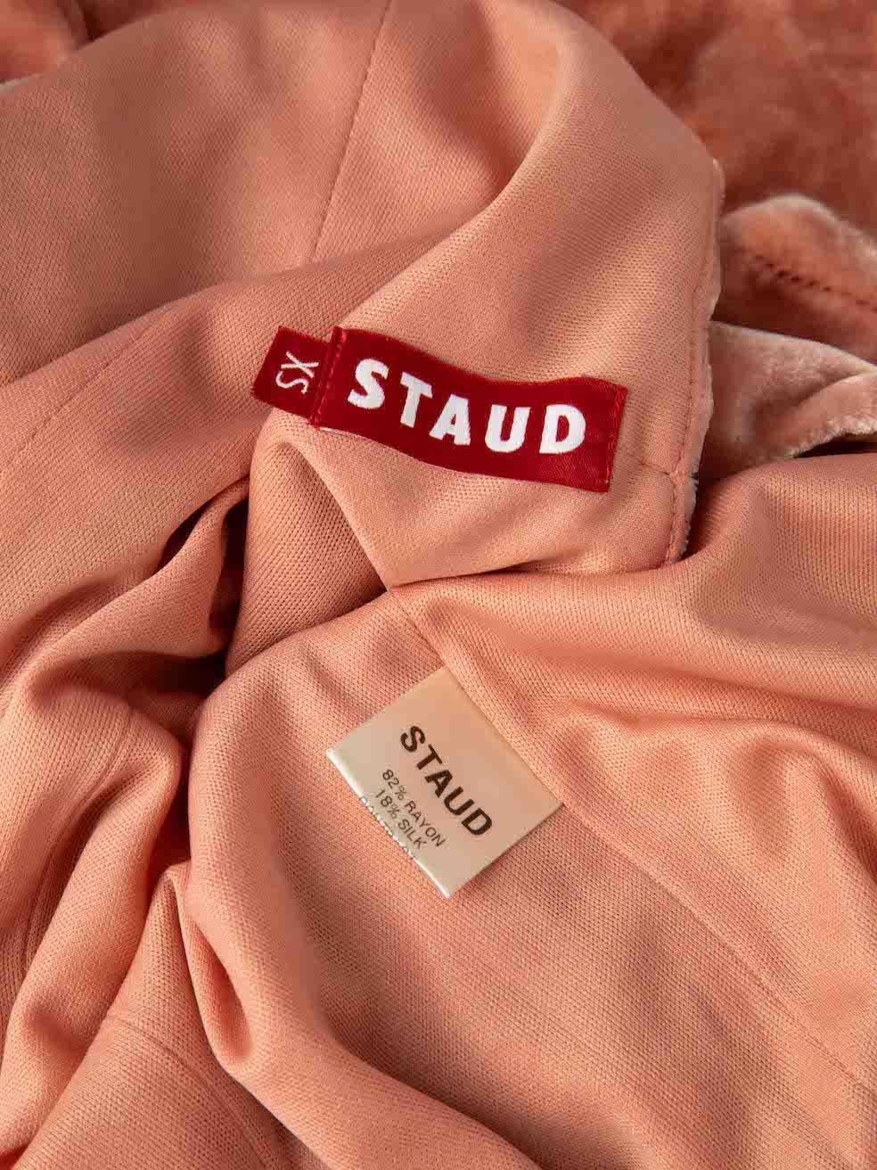 STAUD Pink Velvet Sleeveless Top Size XS In New Condition For Sale In London, GB
