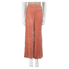 STAUD - Pantaloni a zampa di velluto rosa taglia XS