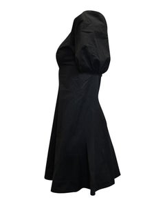 Abito Staud con maniche a sbuffo, modello fit and flare, in cotone nero