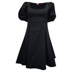 Abito Staud con maniche a sbuffo, modello fit and flare, in cotone nero